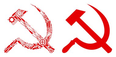 Orak ve çekiç kompozisyon hizmet araçları