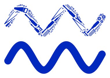 Sinusoid dalga mozaik hizmet araçları