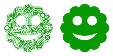 Etiket kolaj onarım araçları gülümsedi