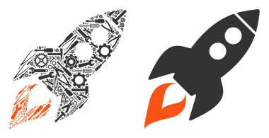 Uzay roket fırlatma mozaik onarım araçları