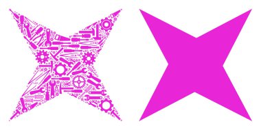 Işıltı yıldız mozaik hizmet araçları