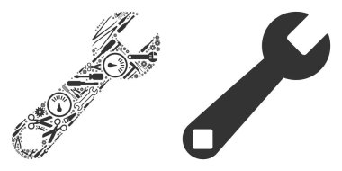 İngiliz anahtarı mozaik hizmet araçları