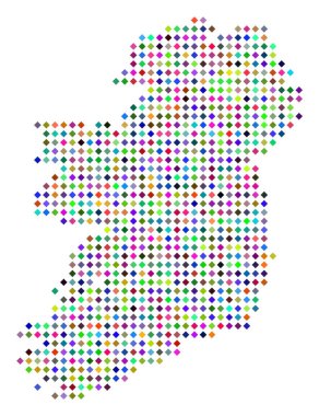 Çok renkli nokta İrlanda ada Haritası