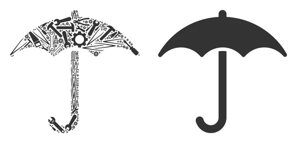 Şemsiye kompozisyon onarım araçları — Stok Vektör