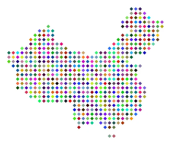 Mapa Chin wielobarwny Dot — Wektor stockowy