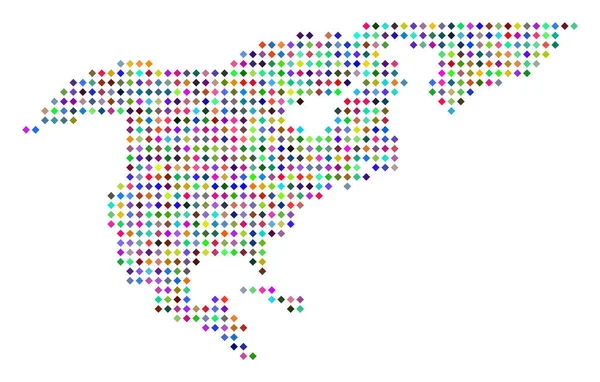 多色点北美洲地图 — 图库矢量图片