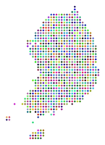 Çok renkli nokta Güney Kore Haritası