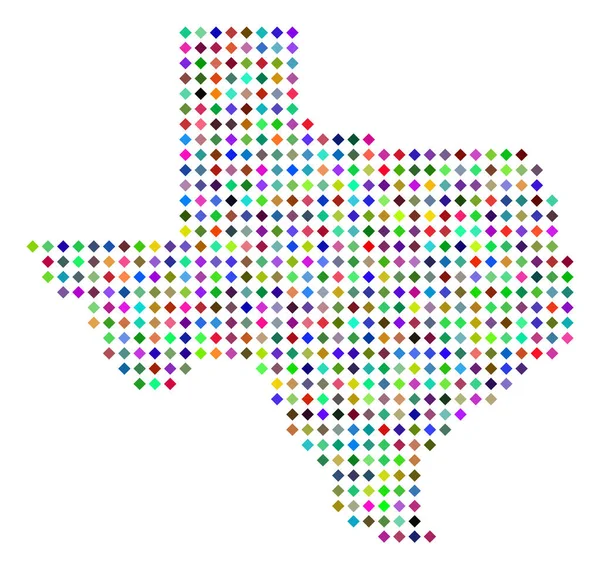 Mapa pintado multi colorido de Texas — Vetor de Stock