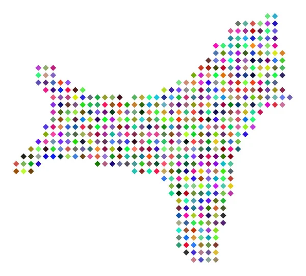 Multi Colored Dot Christmas Island Map — Stock Vector