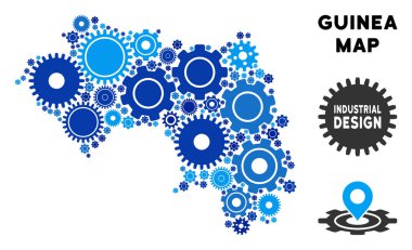 Gears'ı kompozisyon Afrika Gine Haritası