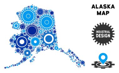 Gears'ı kompozisyon Alaska Haritası