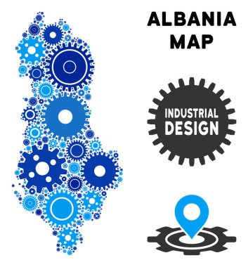 Gears'ı kompozisyon Arnavutluk Haritası