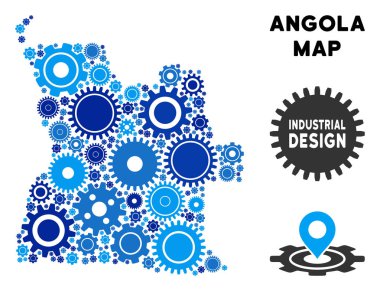 Gears'ı kompozisyon Angola Haritası