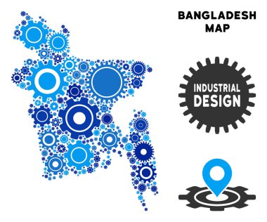 Gears'ı kompozisyon Bangladeş Haritası