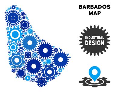 Gears'ı mozaik Barbados Haritası