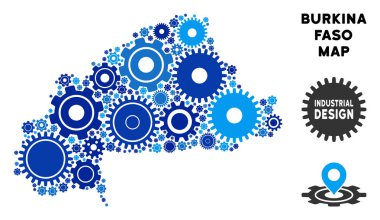 Gears'ı mozaik Burkina Faso Haritası