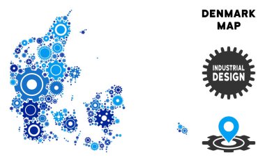 Gears'ı mozaik Danimarka haritası
