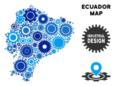 Gears'ı kompozisyon Ekvador Haritası