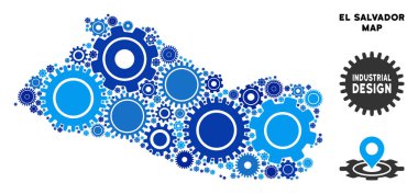 Gears'ı kolaj El Salvador Haritası