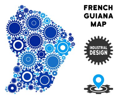 Gears'ı mozaik Fransız Guyanası Haritası