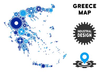 Gears'ı mozaik Yunanistan Haritası