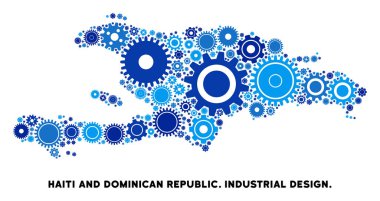 Mozaik Haiti ve Dominik Cumhuriyeti harita vites