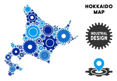 Gears'ı kolaj Hokkaido Adası Haritası