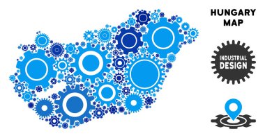 Gears'ı mozaik Macaristan Haritası