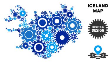 Gears'ı kompozisyon İzlanda Haritası