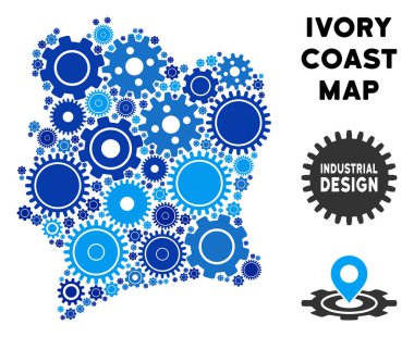 Gears'ı kompozisyon Fildişi Sahili haritası