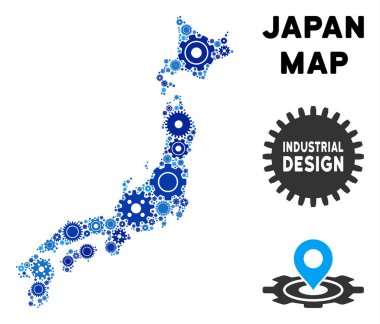 Gears'ı kompozisyon Japonya Haritası