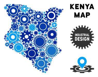 Gears'ı kompozisyon Kenya Haritası
