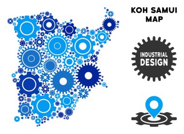 Gears'ı kompozisyon Koh Samui Haritası