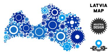 Gears'ı mozaik Letonya haritası