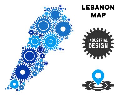 Gears'ı mozaik Lübnan Haritası