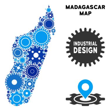 Gears'ı kompozisyon Madagaskar Adası Haritası
