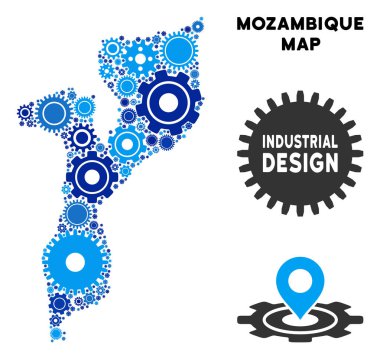 Gears'ı mozaik Mozambik Haritası