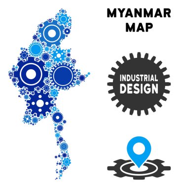 Gears'ı mozaik Myanmar Haritası