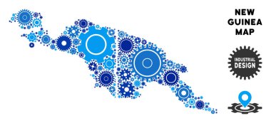 Gears'ı mozaik Yeni Gine ülkeler haritası