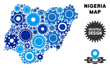 Gears'ı kompozisyon Nijerya Haritası