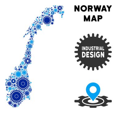 Gears'ı kompozisyon Norveç Haritası