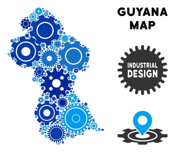 Gears'ı kompozisyon Guyana Haritası