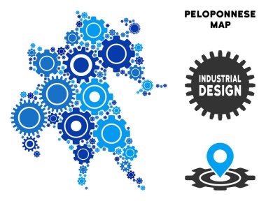 Gears'ı kompozisyon Mora Yarımadası Haritası