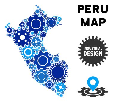 Gears'ı kompozisyon Peru Haritası