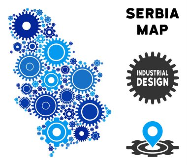 Gears'ı mozaik Sırbistan Haritası