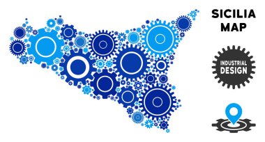 Gears'ı kompozisyon Sicilia Haritası