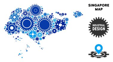 Gears'ı kompozisyon Singapur Haritası