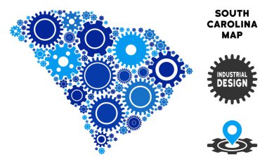 Gears'ı kompozisyon Güney Carolina Devlet Haritası