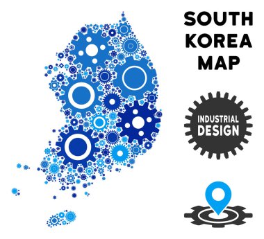 Gears'ı mozaik Güney Kore Haritası