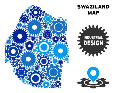 Gears'ı kompozisyon Svaziland Haritası